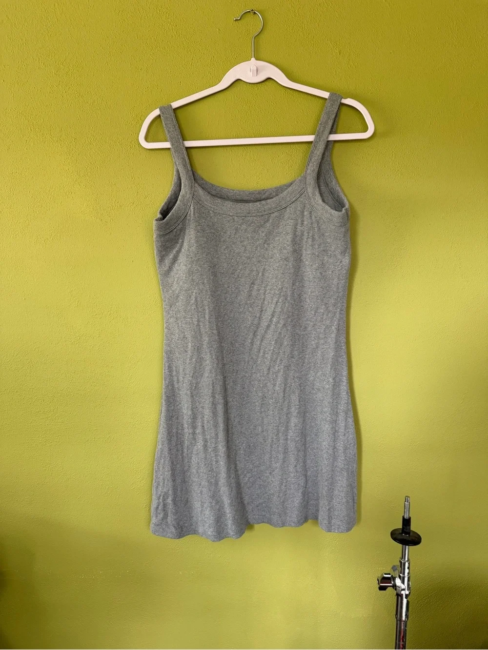 Abercrombie and Fitch Bra Free 90s Sporty Ribbed Knit Dress Size Large in Gray - Picture 1 of 5